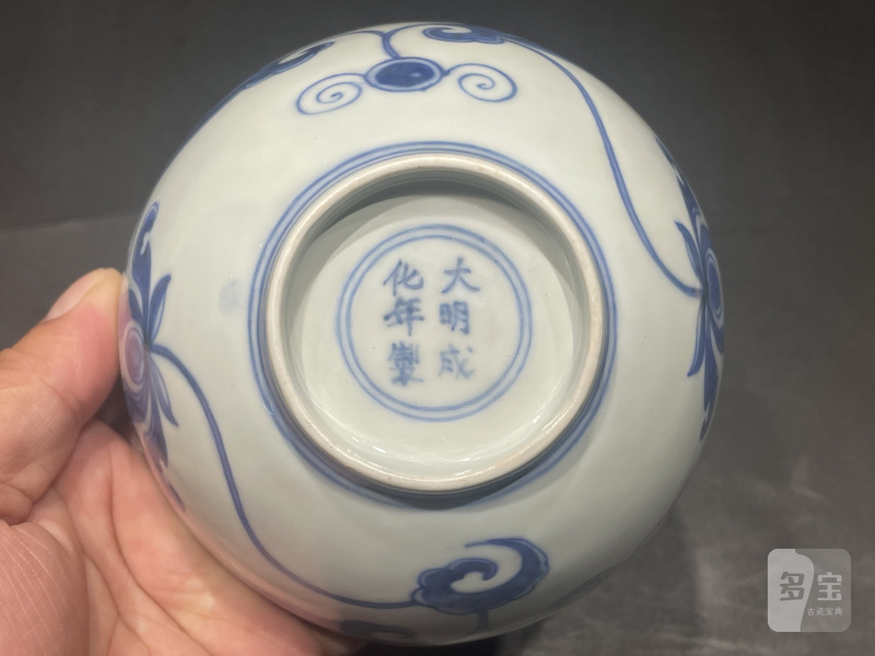 明成化 青花栀子花宫碗 - 图10